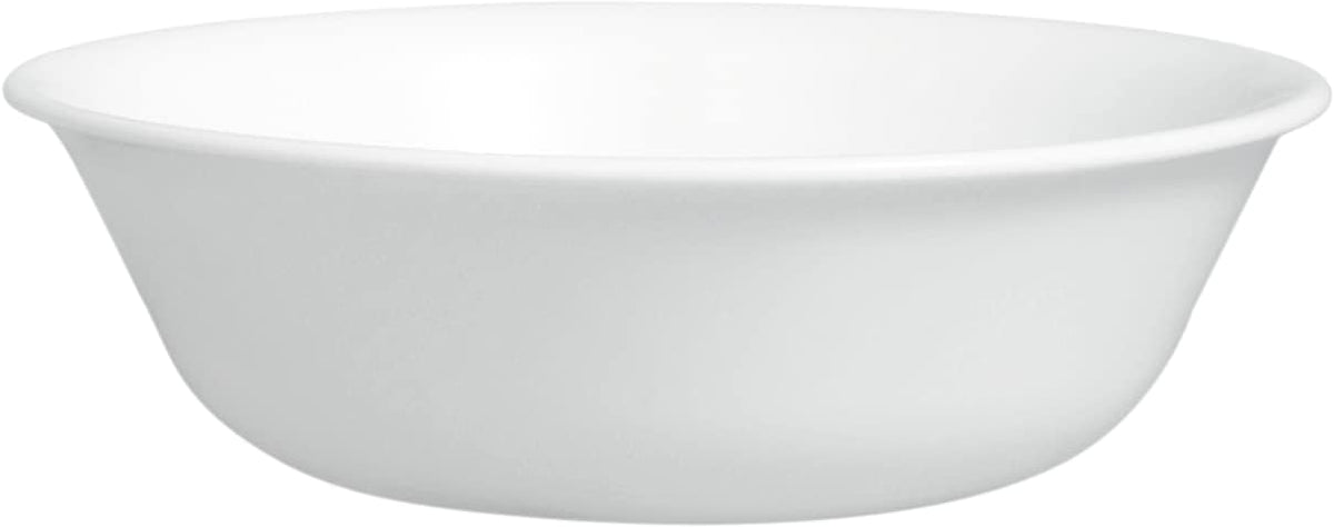 Corelle Vitrelle 4-Pieces 18-Oz Soup/Cereal Bowls Chip & Crack Resistant Glass Dinnerware Set Bowls  Winter Frost White
