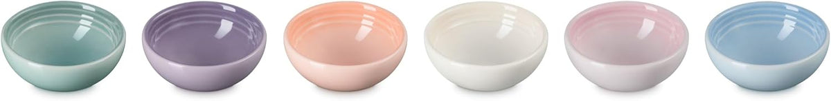 Le Creuset Stoneware Set Of 6 Vancouver Pinch Bowls  Pastel Multi Color