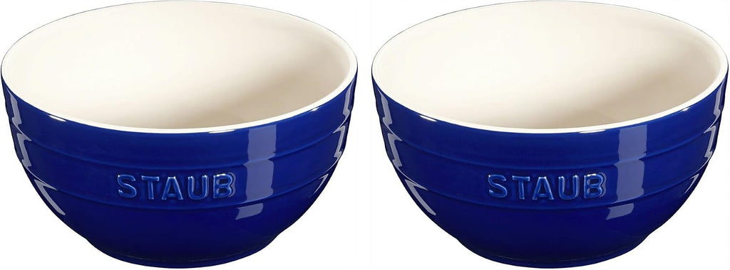 STAUB Ceramic 2-pc Large Universal Bowl Set  6.5-inch/1.25-qt  Dark Blue